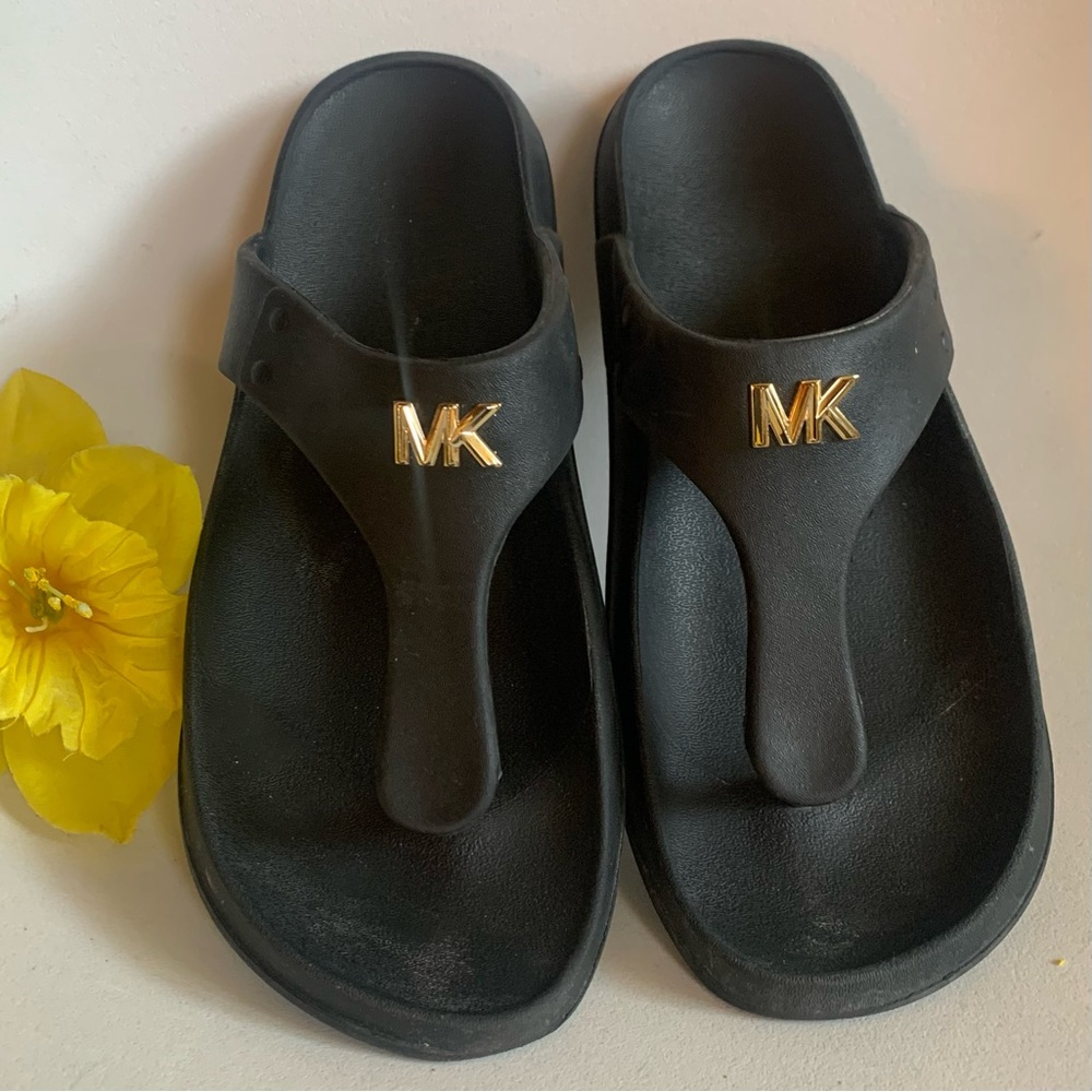 Black Sandals with Gold Michael Kors